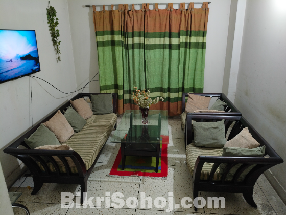 5 seat Sofa with glass centre table